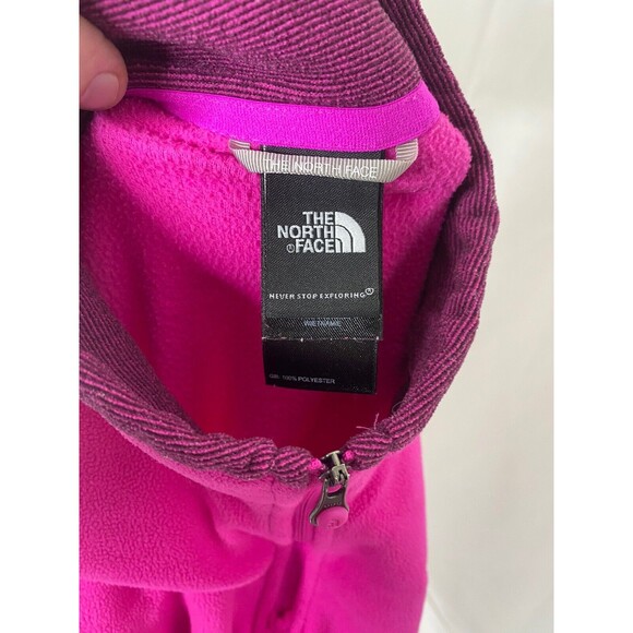 North Face Women’s Sweatshirt Pink Fleece High Neck Pullover Size Medium - Picture 7 of 8